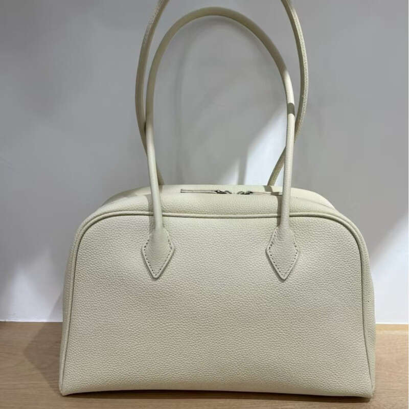 Women Bag Fashion Bag Leather Bag Korean Style Niche Design Top Layer Cowhide Boston Commuter Shoulder Bag