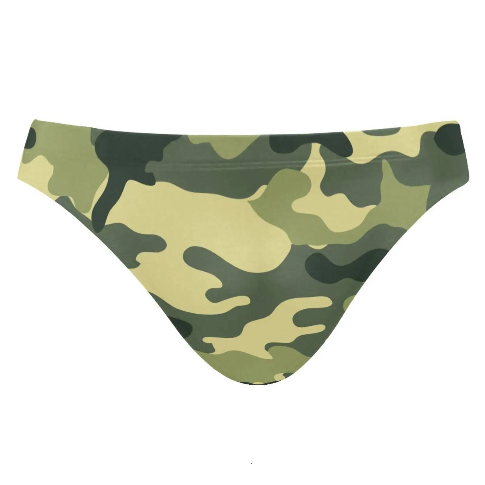 Sexy Men Swimwear Polyester Quick Dry camouflage design Swimming Briefs Gay Low Waist Swimsuits Beach Pool Spa Bathing Panties