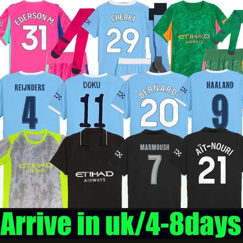 2025 2026 De Bruyne Phillips Man City Grealish Ferran Mahrez Foden Bernardo Joao Cancelo z Rodrigo Football Shirt Men Kids Kit Sets 25 26 Haaland Soccer Jerseys