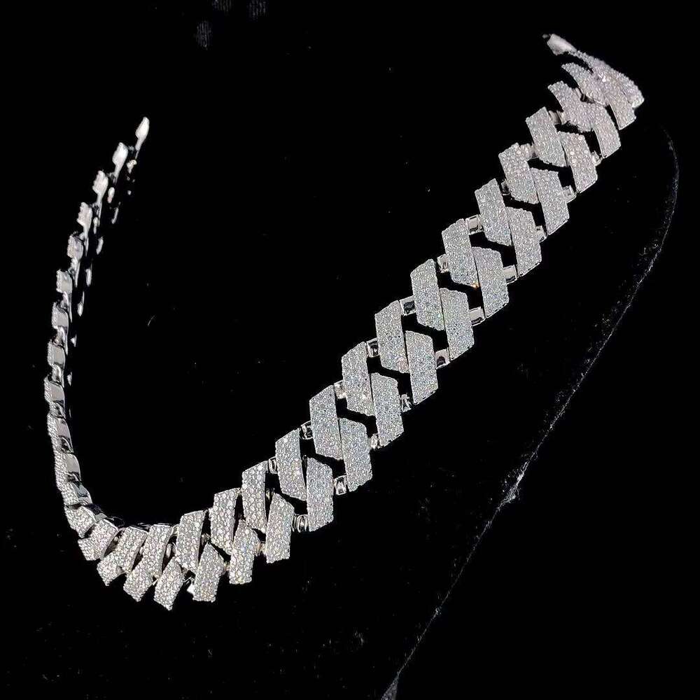 Custom 12mm Chain Set with Moissanite Dia for Necklaces