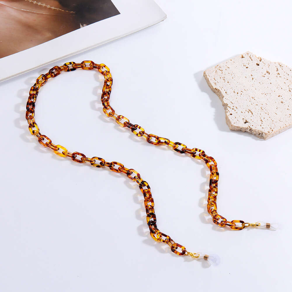 DHEssentials 2025 European and American mask chain, eyeglass chain, personalized leopard print fashionable chain, seven-color neck strap, anti-slip ch