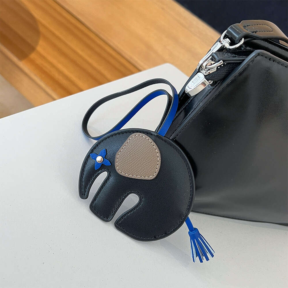 DHEssentials 2025 Cartoon Elephant Leather Charm, Handmade Accessory, Ins Style, Car/Bag Pendant, Multiple Colors