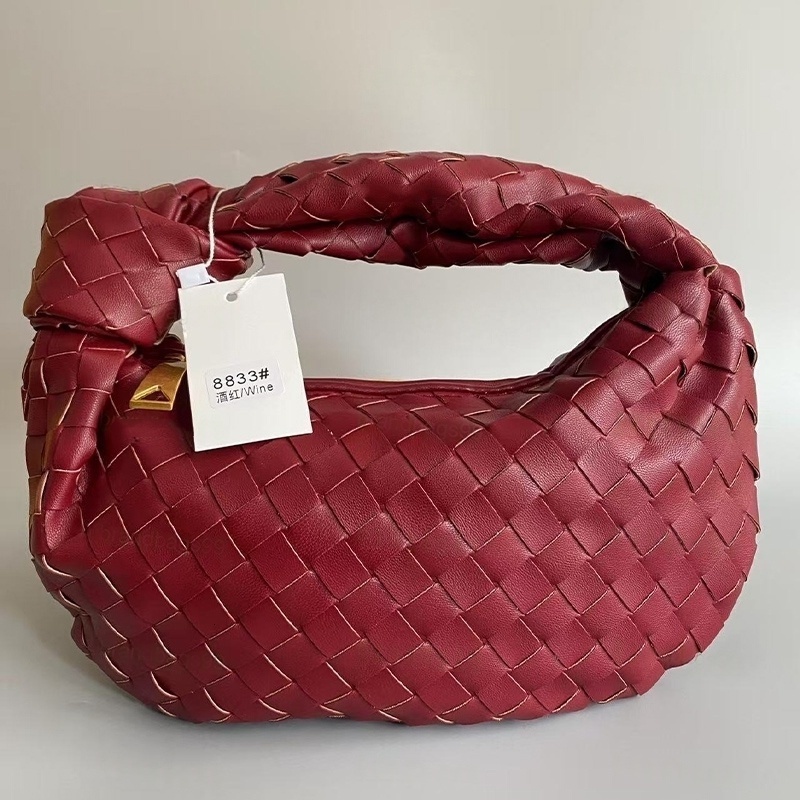 Brand Designer Women Woven Hobo Candy Real Knotted Satchel Cloud Bag Dumplings Knitting Handbag Evening Bags Tote 01