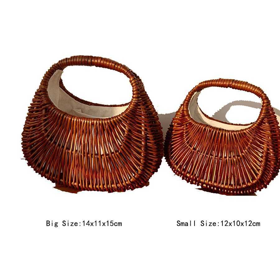 New Summer Bohemian Rattan Straw Bag Ladies Vegetable Basket Woven Bag Women Totes Bag Casual Travel Beach Clutch Bags Sac Z250903