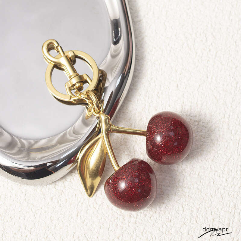 Pink High-End Exquisite Internet ddmyday Celebrity Keychain Pendant Cherry Red Charm Bag New Style Decoration ddmyday ddmyday