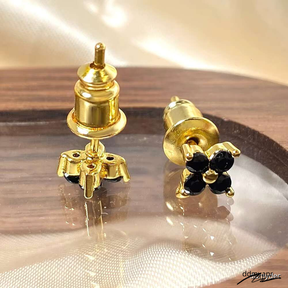 Girl Fine Jewelry Sweet Factory Custom Multi Color Stone ddmydec Black Gold Plated Sterling Sier Mini Stud Earrings For Kids ddmydec