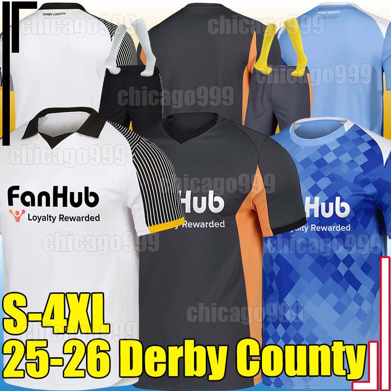 25/26 Derby County soccer jerseys MORRIS BREWSTER ADAMS CLARK WARD ELDER BRERETON DIAZ JACKSON AGYEMANG TRAVIS WEIMANN OZOH CLARKE Men kids kit socks Football Shirts