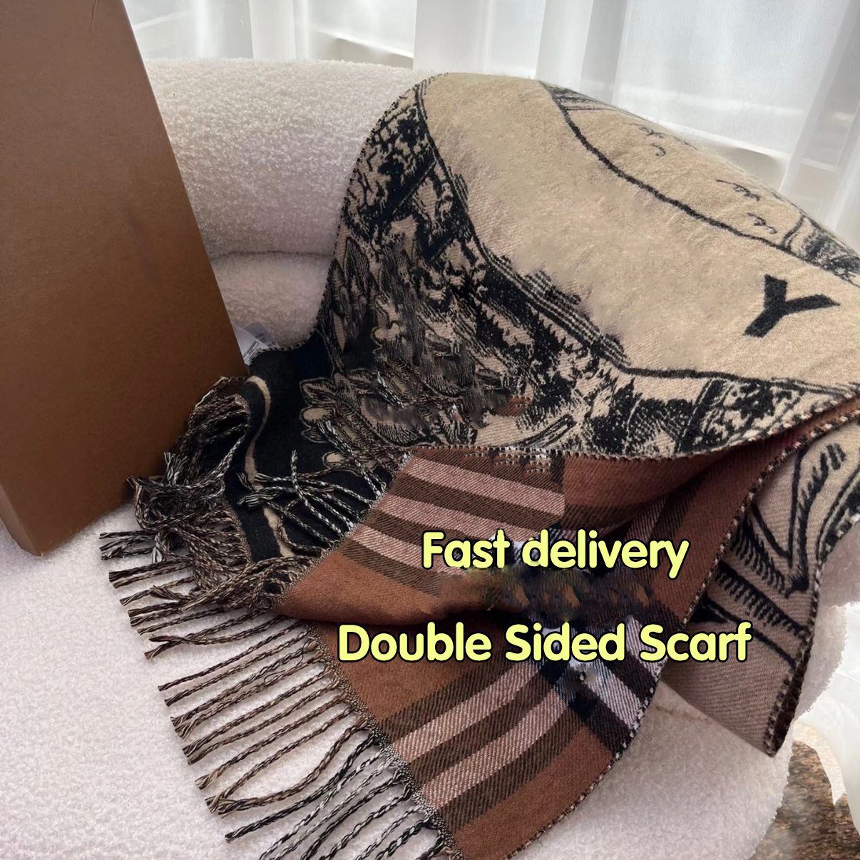 scarf designer scarf luxury scarf for women Winter stripe Trend Cashmere Scarf Full Letter Printed Scarves Soft Touch Tags Winter scarf very good War flag striped cc1