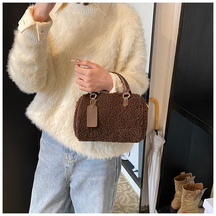 Small Handheld Lambhair Women s Crossbody Bag Fashionable And Casual Autumn New Item Solid Color Designer Bag Women s Shoulder Bag
