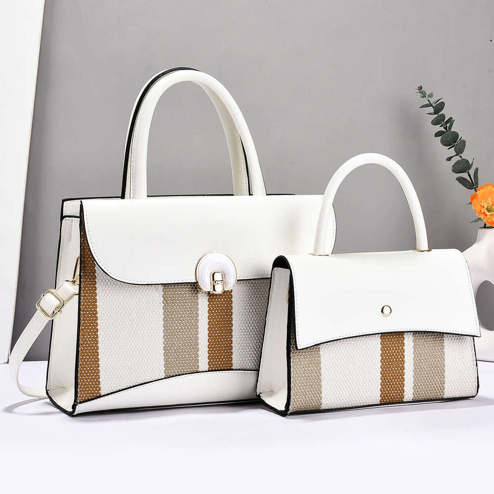 Mother and Child Large Handbag Two-Piece Set Striped New Taizhou Women's Bag Single Shoulder Bags