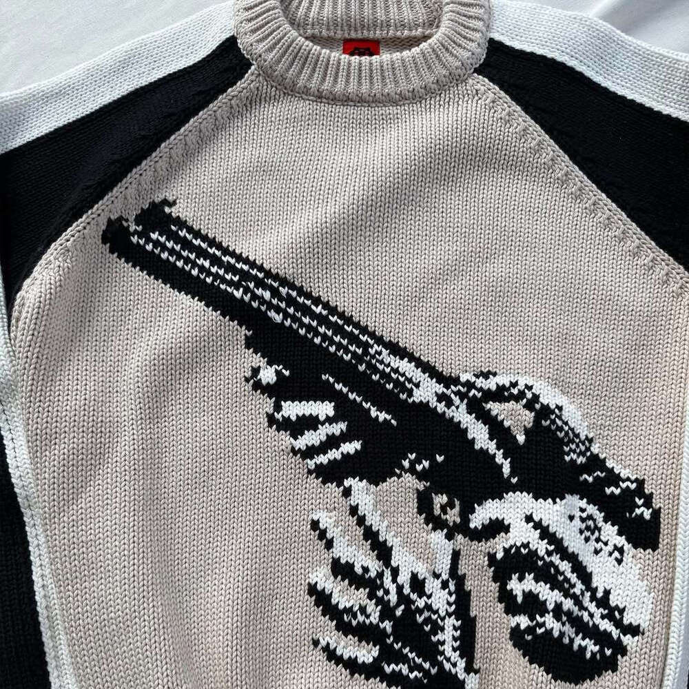 New Hip-Hop Street Knitted Men and Women Casual Jacquard Round Neck Sweater