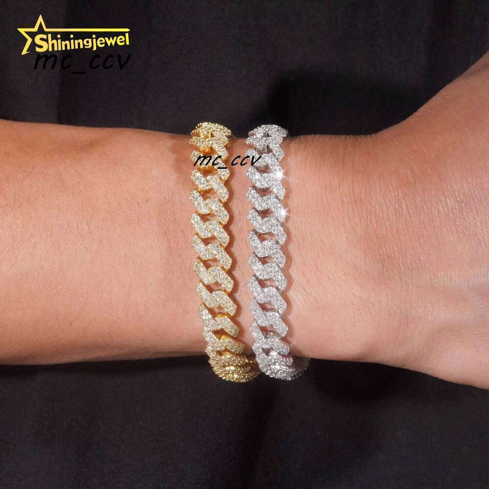 Iced Out Jewelry Pass Tester 8Mm High Quality Hip Hop Moissanite Sier Cuban Chain Bracelet