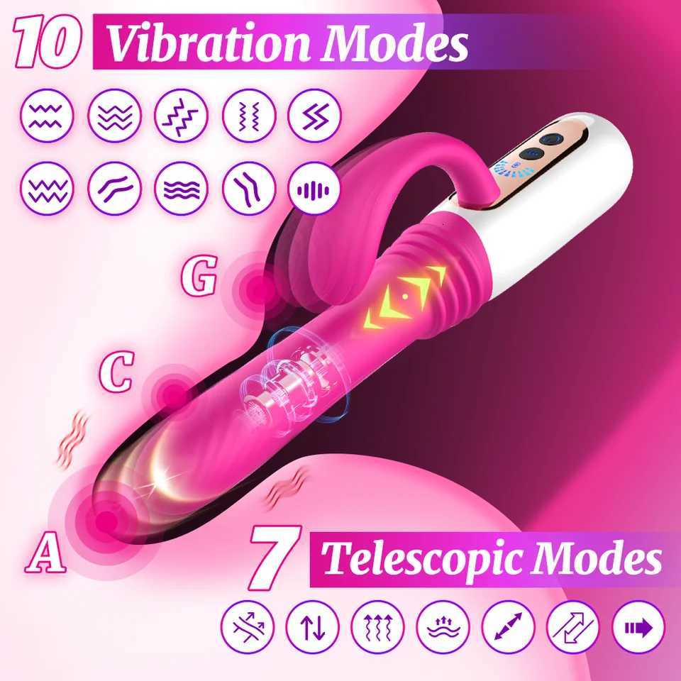 Telescopic Vibrator Automatic Dildo Gun Double head Clitoral GSpot Stimulation Female Masturbator Sex Machine Adult Sex ToyXJ250905
