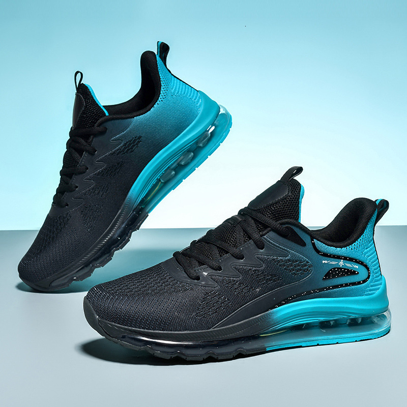 Fashion Air Cushion Running Shoes For Men Big Size Breathable Mesh Shock absorption Sneakers