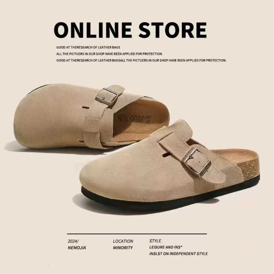 Crestar Fashion Clogs Slippers For Women Classic Suede Men Mules Cork Footbed Leather Potato Shoes With Arch Support Beach Slide W250905