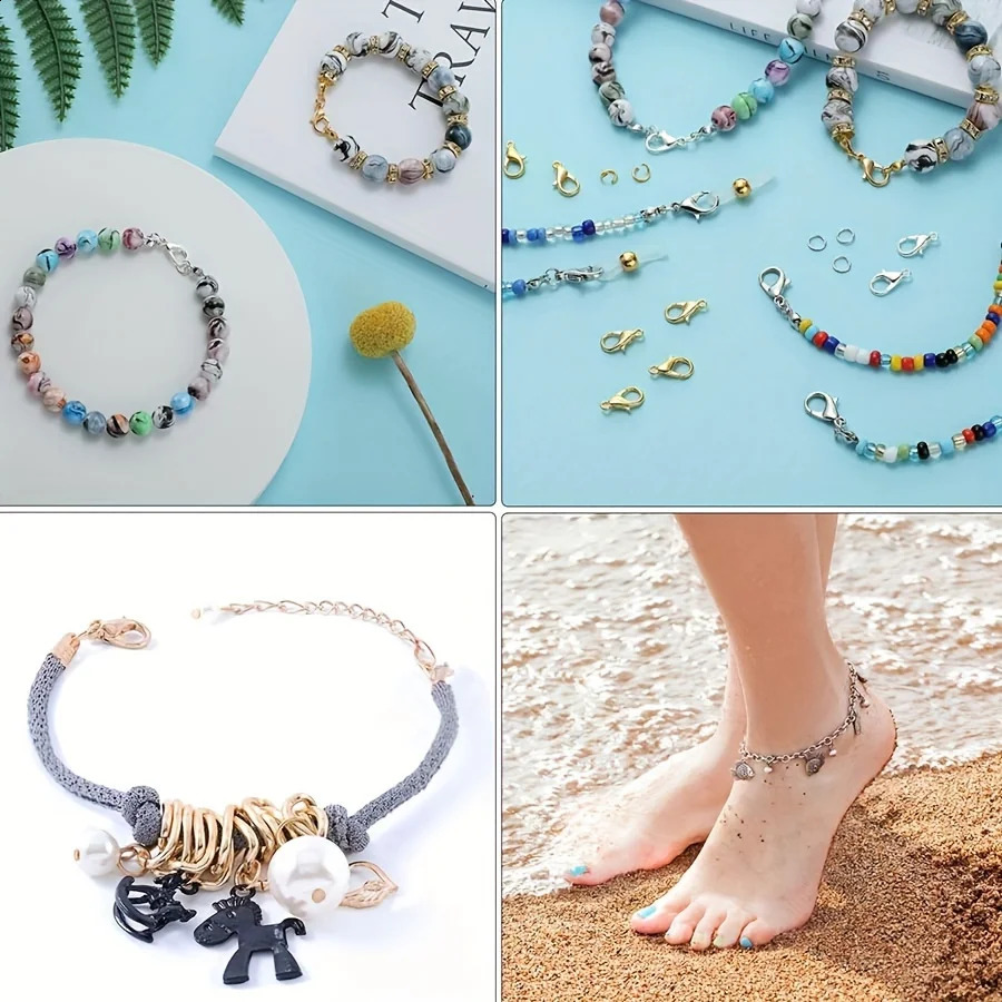 1set Box Gold Silver Lobster Clasp Open Jump Rings For Jewelry Making Bracelets Necklaces Hooks Chain Clre DIY Accessories 250828