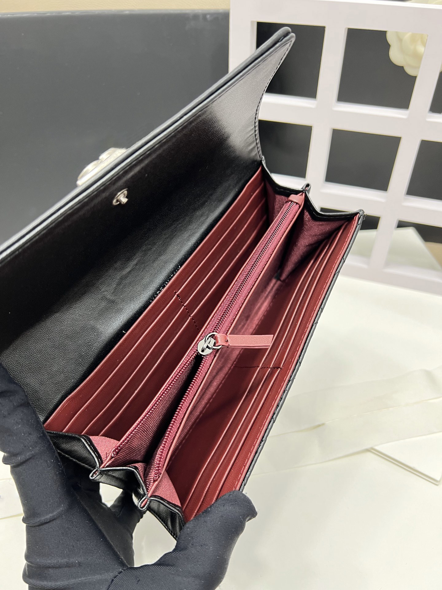 Designer bag purse card bag Ladies bag men's bag C80815 Silver buckle