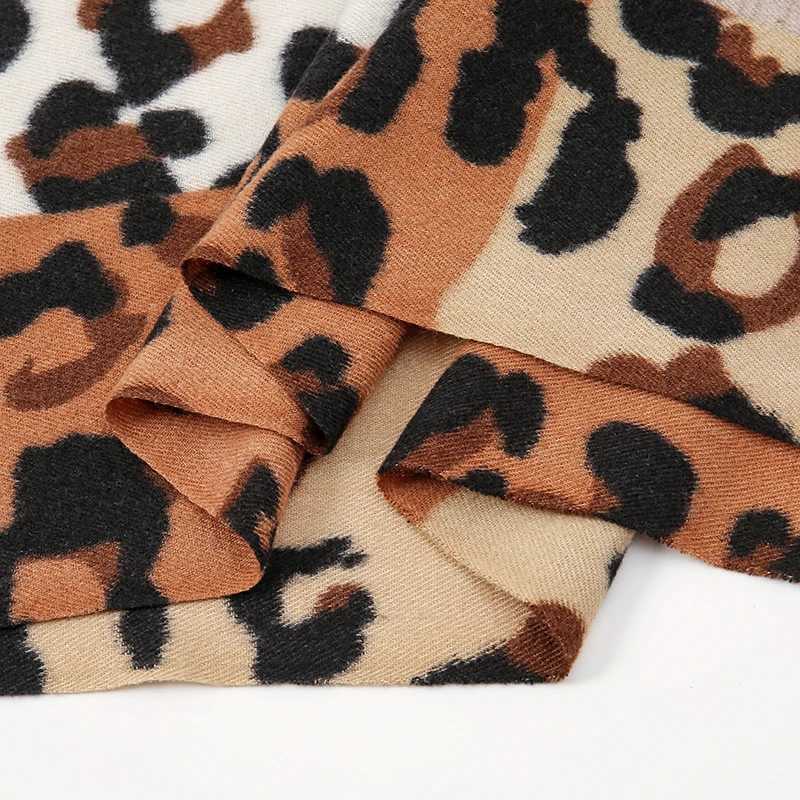 Newest Imitation Cashmere Tassel Scarf Leopard Print Color Blocks Splicing Together Shl Wr Winter Warm 2024 Hot Sale ScarfXJ250905