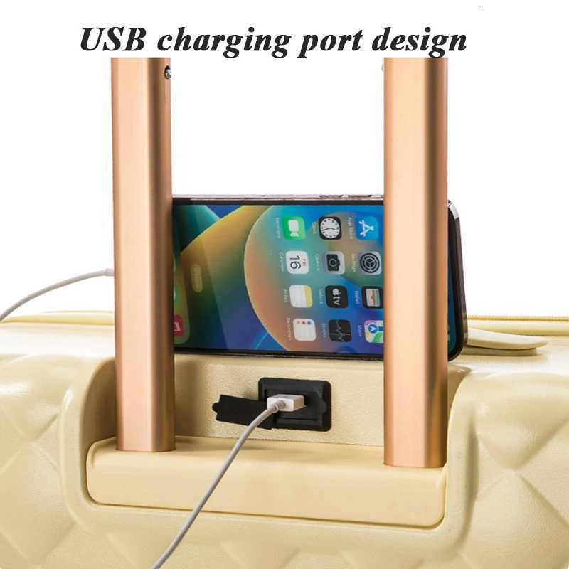 New HighValue 20Inch Boarding Box Smooth Trolley Lightweight and Effortless USB Charging Port Design Silent Universal Wheel Z250905