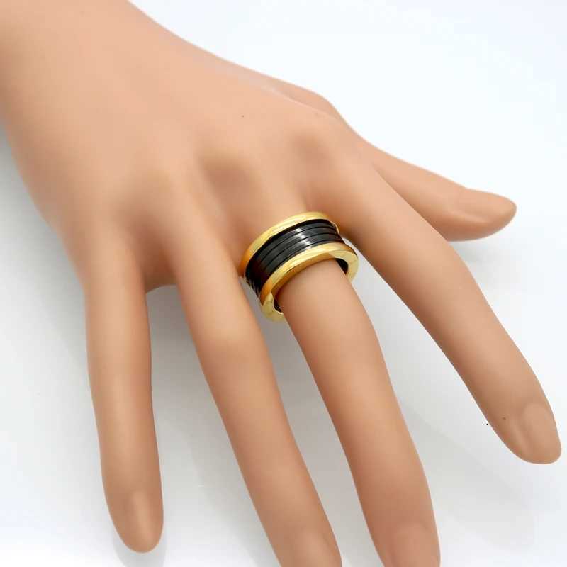 New Fashion Jewelry Top Quality rs Luxury Brands Rings 11MM Wedding Black Stainl Steel Solid Ring For Men And Wen Party S250905
