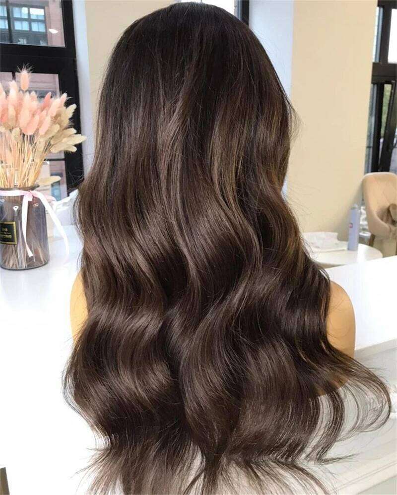 Natural Curly Lace Front Chocolate Brown Honey Blonde Highlights Synthetic Fibre HD 13x4 High Quality Women Wig Soft Texture