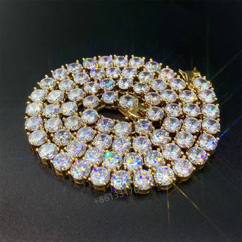 Hot Sale Fashion Jewelry Wholesale Price Iced Out 3mm 4mm 5mm 5a Moissanite Tennis Chain Brass Chain