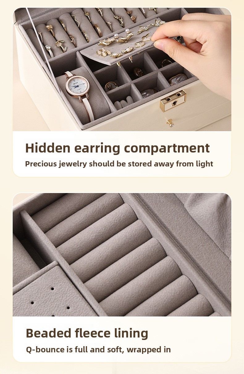 Jewelry Packaging Boxes Exquisite Leather jewelry Storage Box A Multi-Layered Household PU Jewelry Case with Large Capacity and Multi Functionality