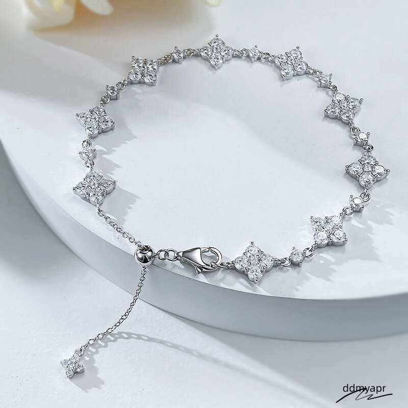 Dhcollections Gold Jewelry 2024 New S Full Dia Flower Simple Sweet Ddmydec Temperament Fashion Inlaid Sier Bracelet For Women Ddmydec Ddmydec Ddmydec 