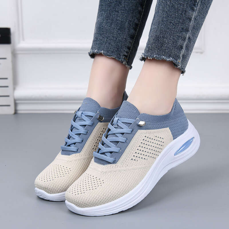 Thick-Soled Sports Casual Women, Flyknit Designer Shoe Breathable Mesh Air-Shake Shoes, Trendy New Style Shoes for Women
