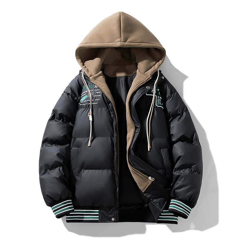 Cotton padded jacket for men and women in winter, with thick velvet and outdoor cotton clothing for men, cool and casual trend