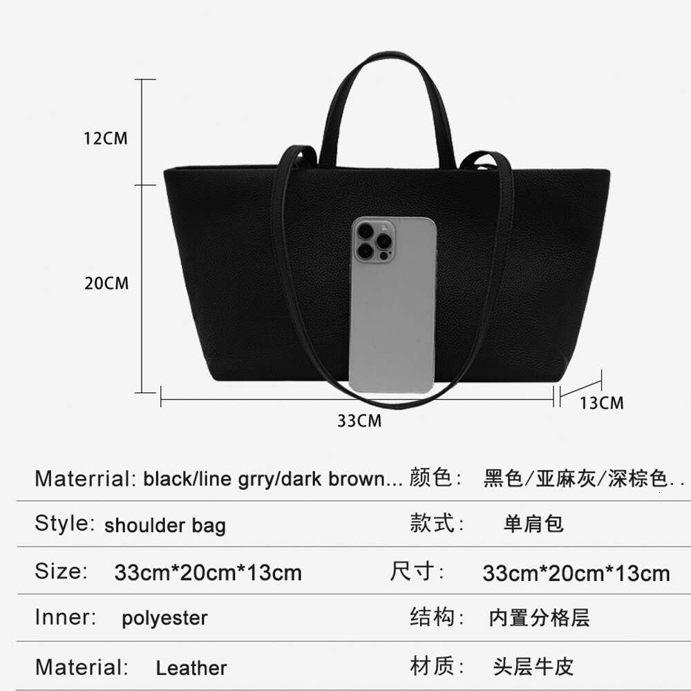 New Top Layer Cowhide Tote Fashionable Simple Versatile Genuine Leather Large Capacity Handbag Shoulder Bag designer wallet B5