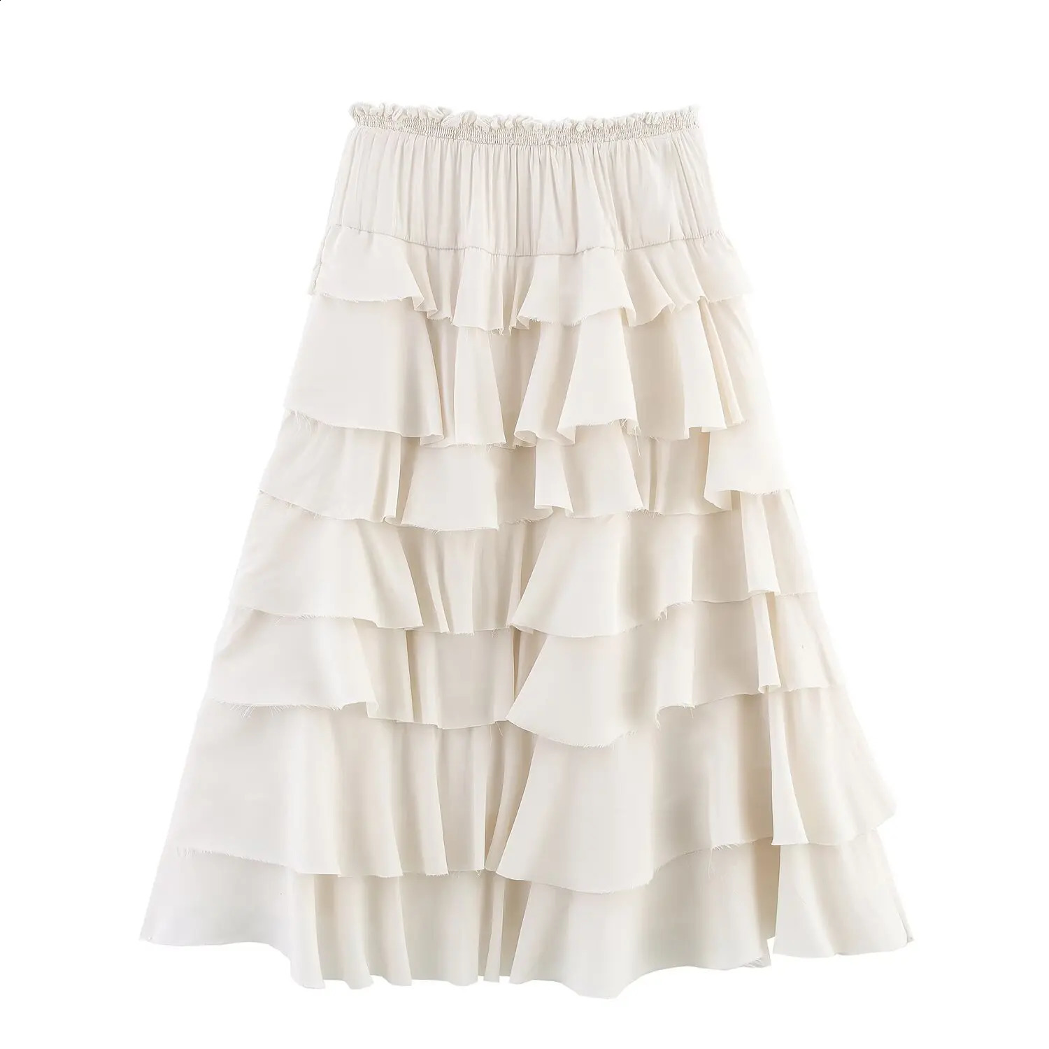 womens clothing European and American style temperament cake skirt layered decoration midwaist midi 250905