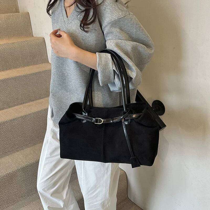 LEFTSIDE Large NUBUCK Underarm Bags Lady Shoulder For Women 2024 Winter New Fashion Trend Y2k Tote Bag Handbags