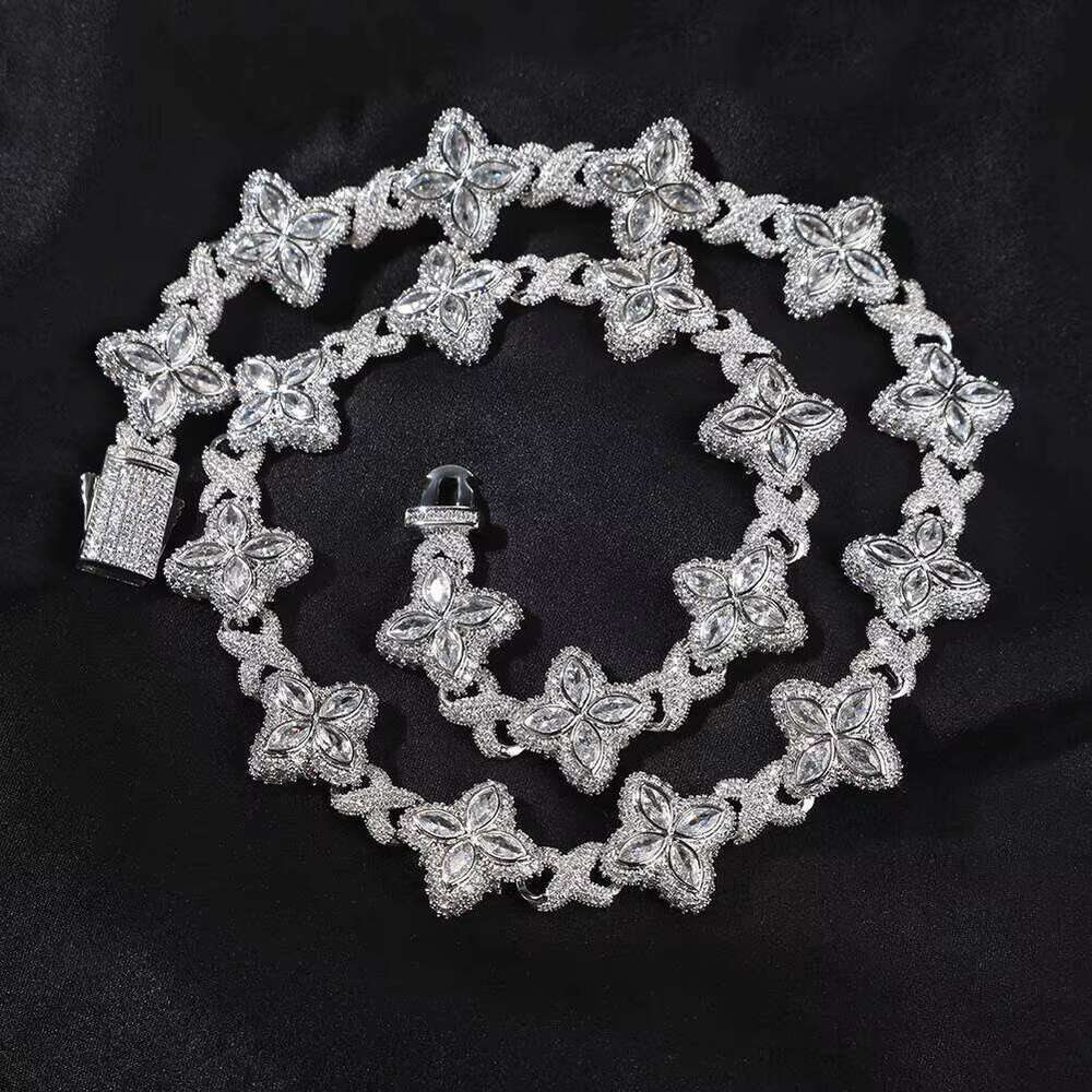 Iced Out Jewelry Hip Hop Colorful Infinity Link Cuban Chain Cubic Zirconia Dia Clover Bracelet for Men&Women