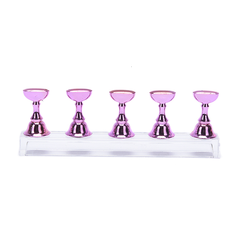 1Set Magnetic Nail Holder Practice Display Stand Nail Polish Acrylic Crystal Showing Shelf Nail Art Tool Colorful Nail Polish