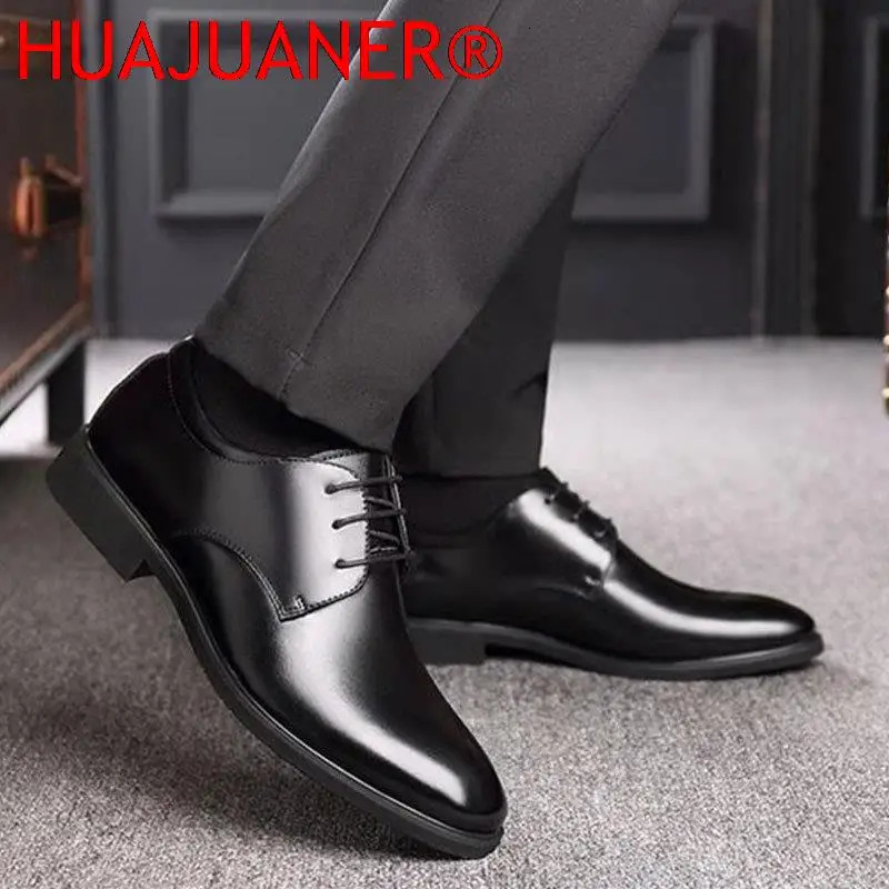 Leather Shoes Mens Breathable Black Soft Leather Soft Bottom Spring And Autumn Man Mens Business Formal Wear Casual Shoes 250903