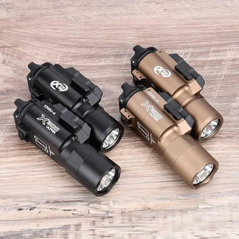 Tactical SF Surefir X300U X300 Ultra XH35 Metal Pistol Gun Strobe LED Light Fit 20mm Rail Airsoft Weapon Hunting FlashlightXJ250905