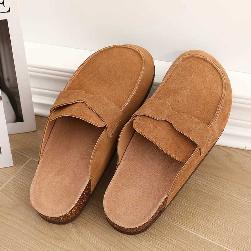 Smile PoP Cork Suede Clogs Slippers For Women Men Clogs Shoes Classic Cork Antislip Outdoor Slippers With Arch Support Mules W250905