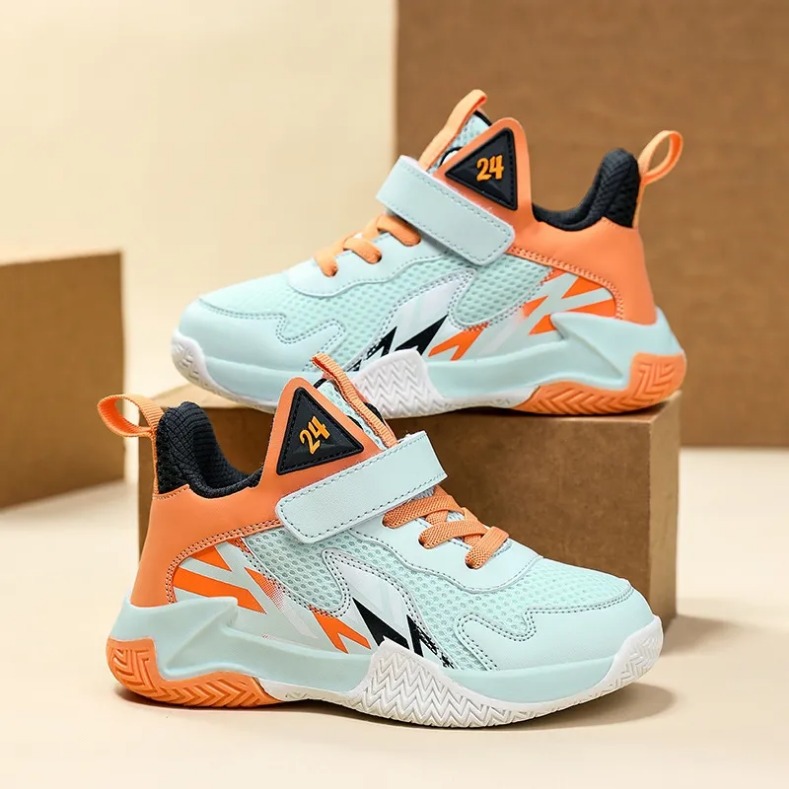 Children's Basketball Shoes 2024 Spring/Summer New Boys' Training Shoes: Big Kids Mesh Breathable Youth Sports Shoes Z 9.2-1