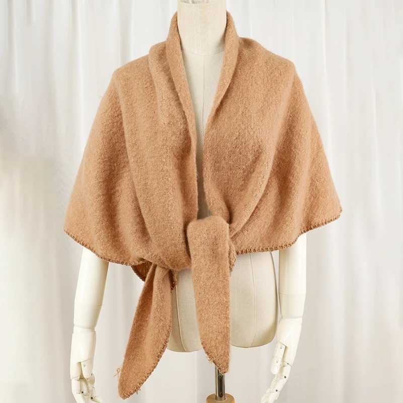 Women Winter Warm Cashmere Plaid Triangle Scarf Shl Fashion Soft Solid Luxury La Thick Blanket Long Bandana ScarvesXJ250905