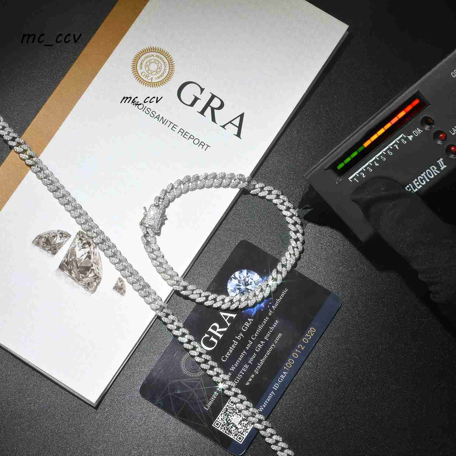 Fine Jewelry 6mm Moissanite 925 Sterling Silver Moissanite 18k Gold Chain Cuban Link Chain Mens and Womens Jewelry