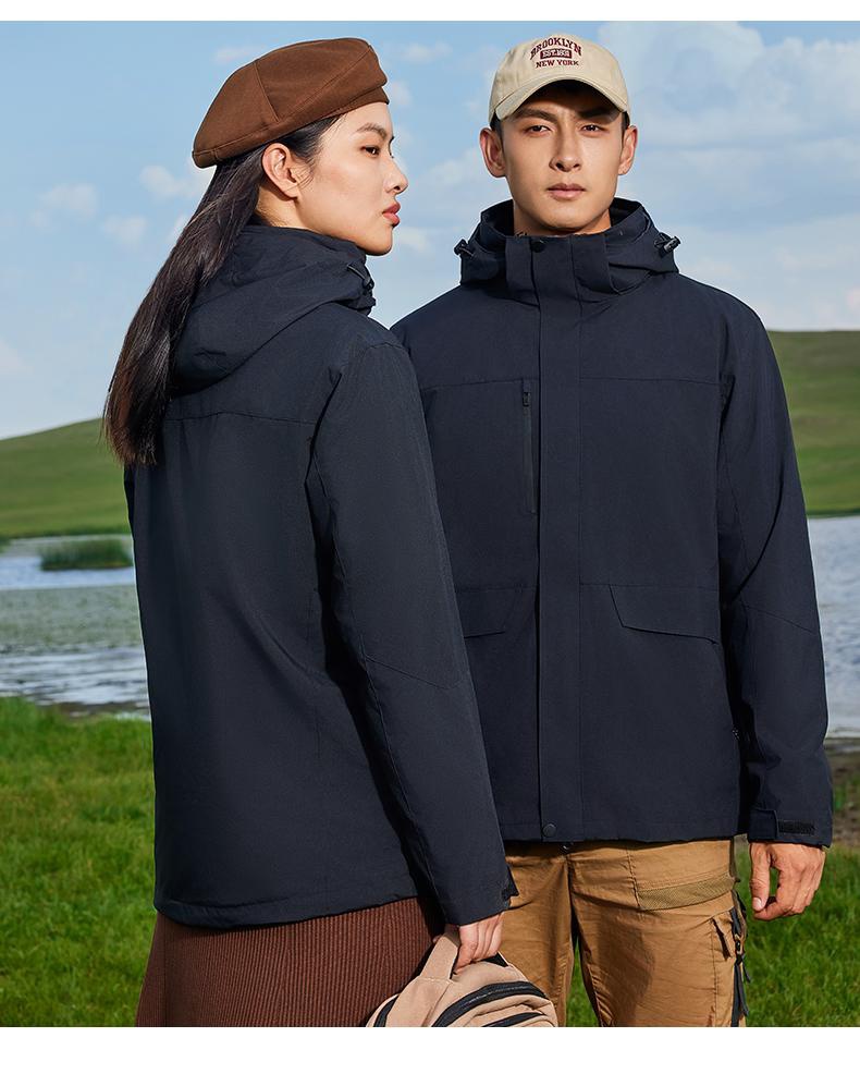 2309 Best-selling YKK Zipper Composite Velvet Three-in-One Waterproof Jacket