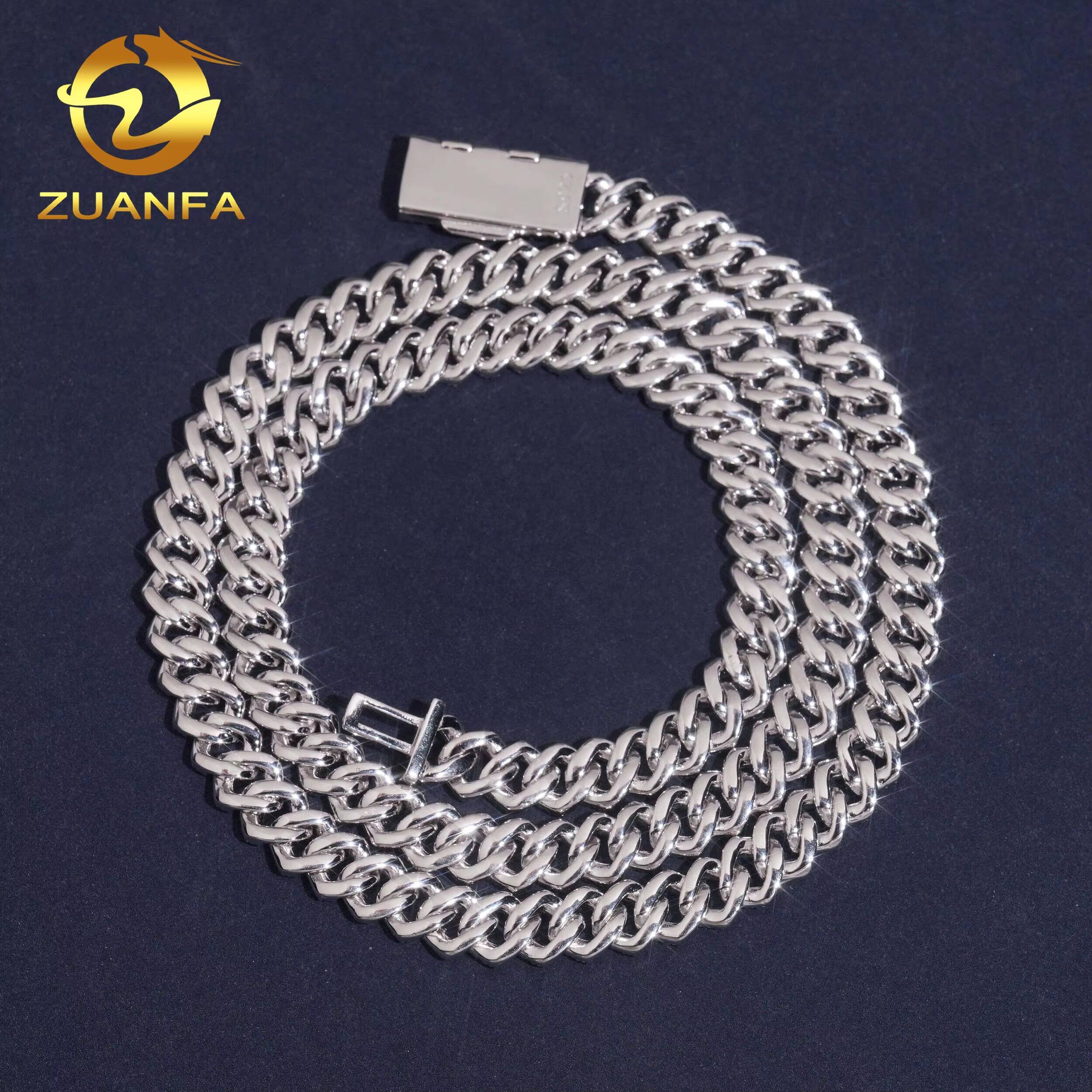 Local Stock Fast Shipping GRA Certificate Moissanite Diamond Hip Hop 925 Silver 8mm Cuban Link Chain