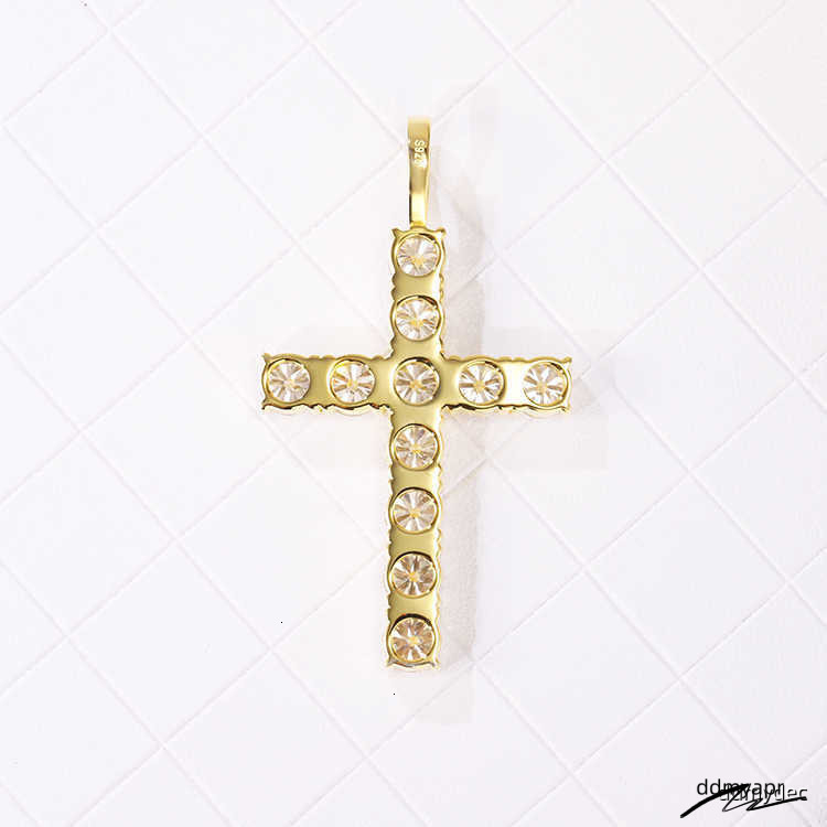 Custom 8Mm Wide Yellow Gold ddmydec Plated Sterling Sier Iced Out VVS Moissanite Cross Pendant For Necklace Jewelry ddmydec