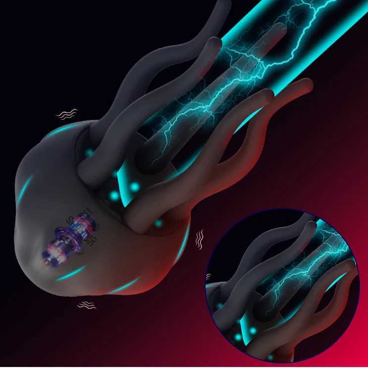 Small Jellyfish Penis Glans Exercise Masturbator Male Electric Multifrequency Pressing Fine Desensitization Sex ToyXJ250905