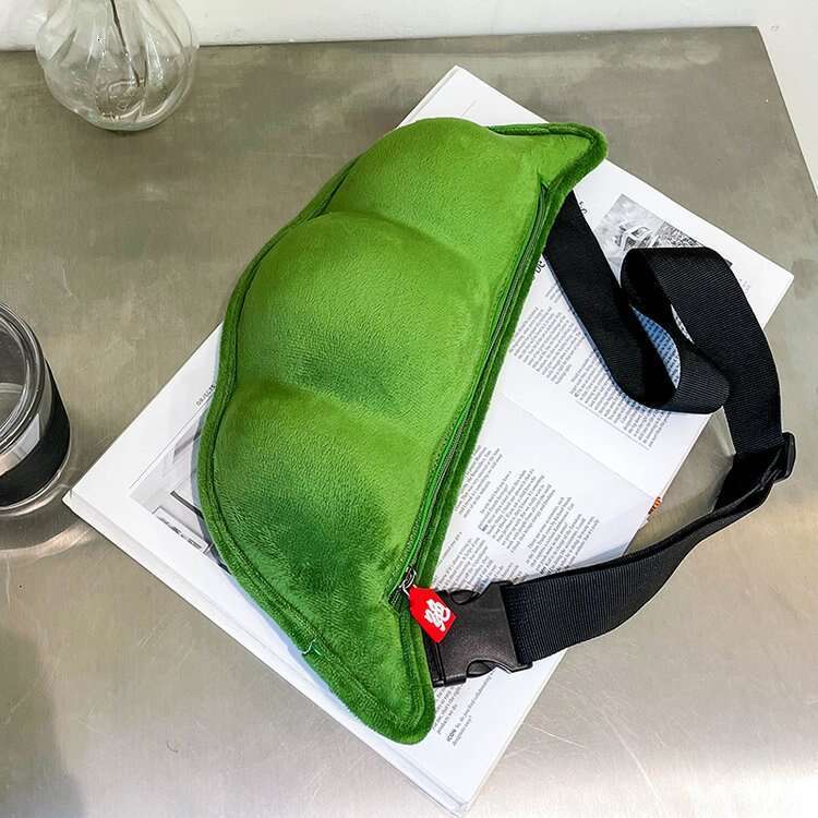 2025 New Women's Large Capacity Soft Plush Shoulder Student Cute Pea Chest Bag