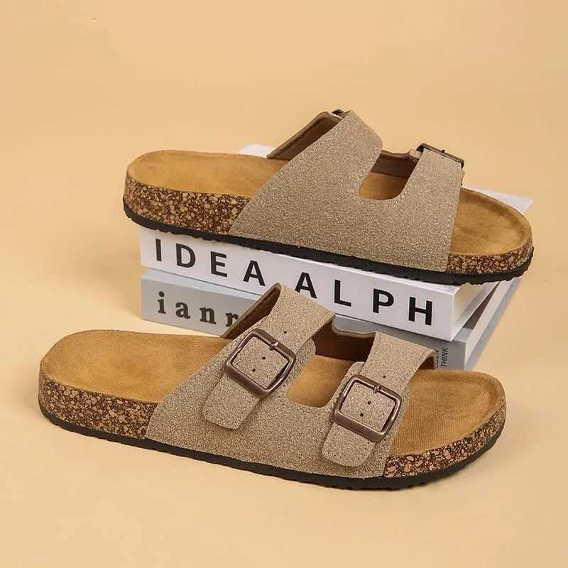 Men Clogs Fashion Shoes Outdoor Classic Cork Slide With Arch Support Beach Sandals Cork Suede Mules Slippers For Women Big Size W250905