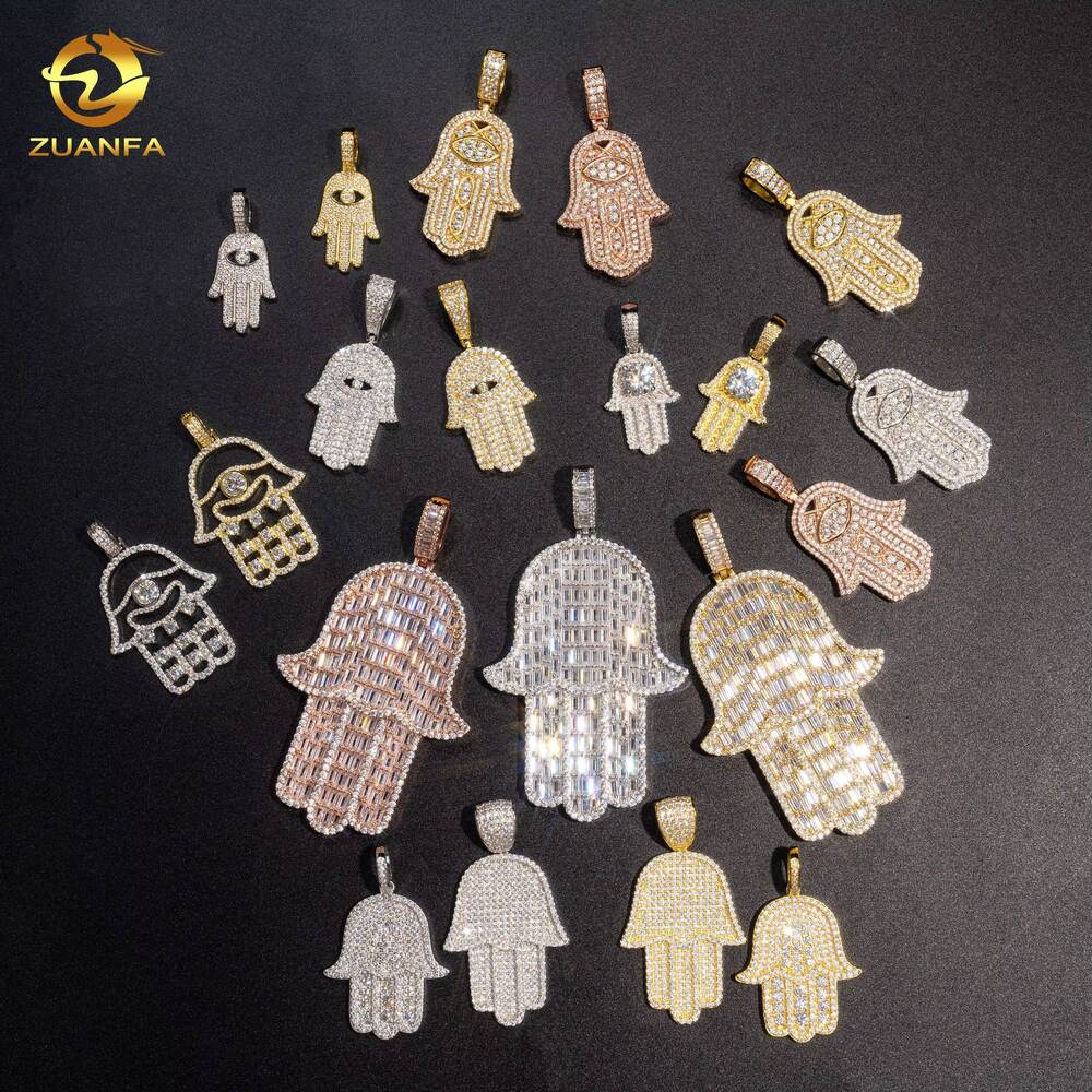 Factory Price Fashion Hip Hop Jewelry Mens Charms Pendants 925 Sterling Silver VVS Moissanite Diamond Iced Out Pendant