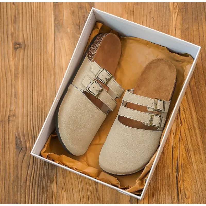 Shevalues Classic Cork Clogs Slippers Women Men Soft Footbed Suede Sandals with Arch Support Trendy Beach Slides Home Men Mules W250905