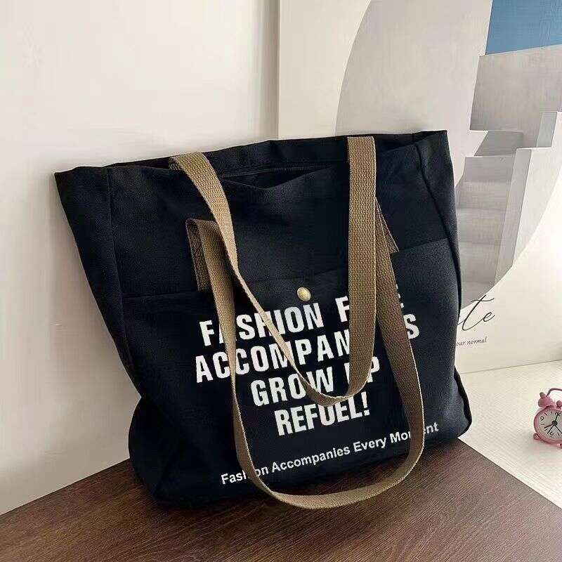 Canvas Women, Ins Style, Versatile Shoulder Bag, Large Capacity, Suitable for Books, Students, Class, Commuting, Handheld Cloth Bag